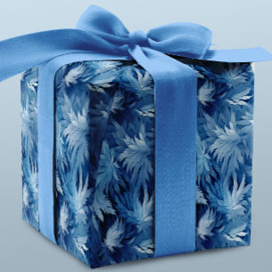 Winter Wonderland Blau frostiges Muster Geschenkpapier