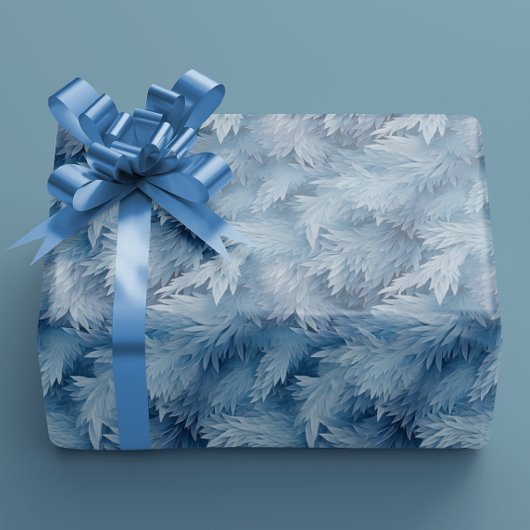 Winter Wonderland Blau frostiges Muster Geschenkpapier