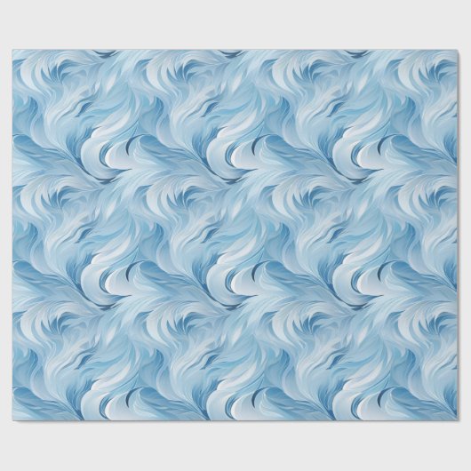 Winter Wonderland Blau frostiges Muster Geschenkpapier (Flach)