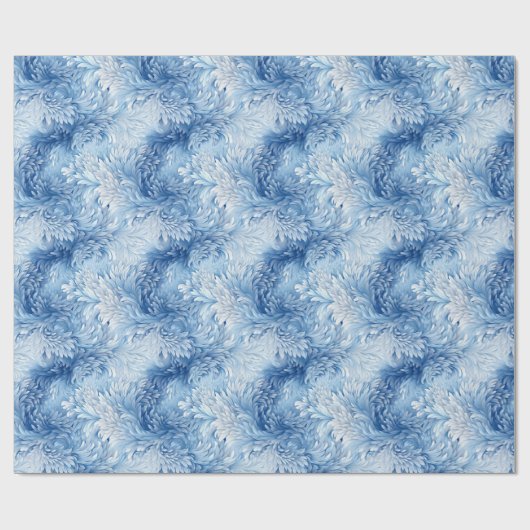 Winter Wonderland Blau frostiges Muster Geschenkpapier (Flach)