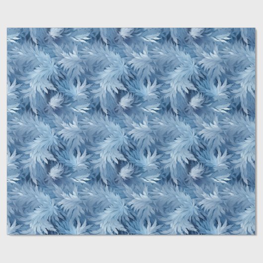 Winter Wonderland Blau frostiges Muster Geschenkpapier (Flach)