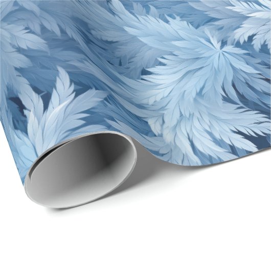 Winter Wonderland Blau frostiges Muster Geschenkpapier (Rolleneckpunkt)