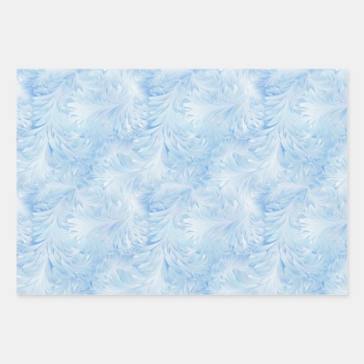 Winter Wonderland Blau frostiges Muster Geschenkpapier Set (Vorderseite 3)