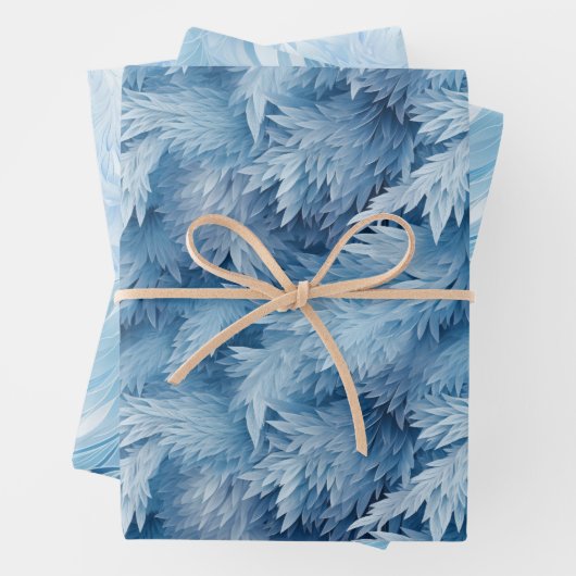 Winter Wonderland Blau frostiges Muster Geschenkpapier Set (Beispiel)