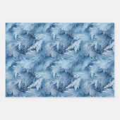 Winter Wonderland Blau frostiges Muster Geschenkpapier Set (Vorderseite)