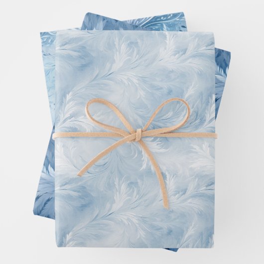 Winter Wonderland Blau frostiges Muster Geschenkpapier Set (Beispiel)