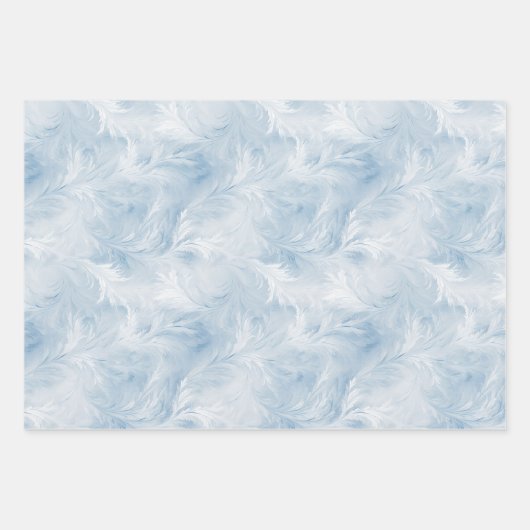 Winter Wonderland Blau frostiges Muster Geschenkpapier Set (Vorderseite)