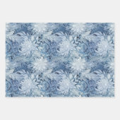 Winter Wonderland Blau frostiges Muster Geschenkpapier Set (Vorderseite 3)
