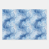 Winter Wonderland Blau frostiges Muster Geschenkpapier Set (Vorderseite)