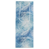 Winter Wonderland Blau frostiges Muster Geschenktüte Für Weinflaschen (Vorderseite)