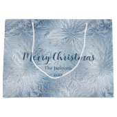 Winter Wonderland Blau frostiges Muster Große Geschenktüte (Vorderseite)