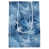 Winter Wonderland Blau frostiges Muster Mittlere Geschenktüte (Rückseite)