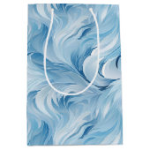Winter Wonderland Blau frostiges Muster Mittlere Geschenktüte (Vorderseite)
