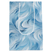 Winter Wonderland Blau frostiges Muster Mittlere Geschenktüte (Rückseite)