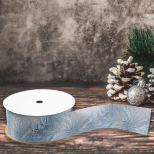 Winter Wonderland Blau frostiges Muster Ripsband