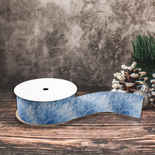 Winter Wonderland Blau frostiges Muster Ripsband