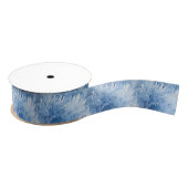 Winter Wonderland Blau frostiges Muster Ripsband (Spule)