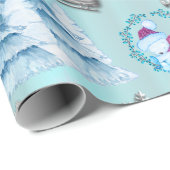 Winter Wonderland Blau und Silber Weihnachten Geschenkpapier (Rolleneckpunkt)