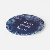 Winter Wonderland Blau & Weiß Sparkassen Schneeflo Pappteller (Schrägansicht)