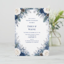 Winter Wonderland Blaue und Weiße Rosen Hochzeit