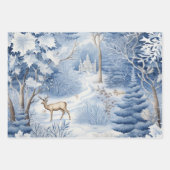 Winter Wonderland: Blauer und weißer Weihnachtsbau Geschenkpapier Set (Vorderseite 3)