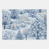 Winter Wonderland: Blauer und weißer Weihnachtsbau Geschenkpapier Set (Vorderseite 2)
