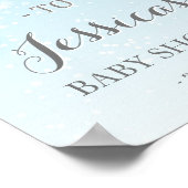Winter Wonderland Blue Baby Dusche Begrüßungszeich Poster (Ecke)