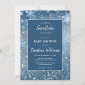 Winter Wonderland Blue Baby Dusche Einladung (Vorderseite)