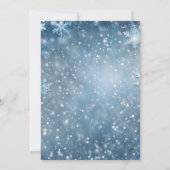 Winter Wonderland Blue Baby Dusche Einladung (Rückseite)
