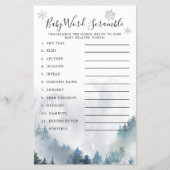 Winter Wonderland Blue Baby Word Scramble Game (Vorderseite)