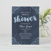 Winter Wonderland Blue Bridal Dusche Einladung (Stehend Vorderseite)