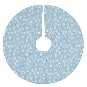 Winter Wonderland Blue Christmas Polyester Weihnachtsbaumdecke