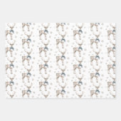 Winter Wonderland Blue Deer Snowflakes Christmas Geschenkpapier Set (Vorderseite 3)
