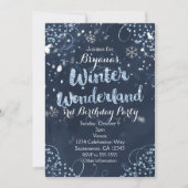 Winter Wonderland Blue Elegante Party Einladungen (Vorderseite)