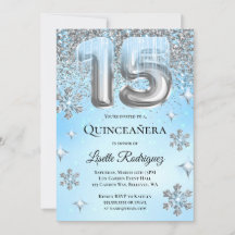 Winter Wonderland Blue Silver Balloons Quinceanera