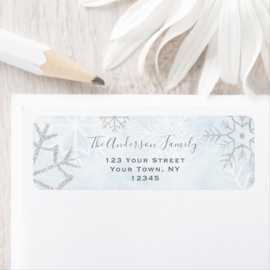 Winter Wonderland Blue Silver Snow (Insitu)