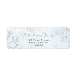 Winter Wonderland Blue Silver Snow