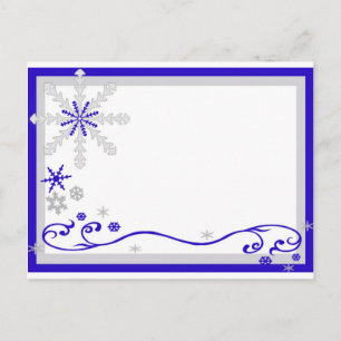Winter Wonderland Blue Silver Snowflakes Post Card Postkarte