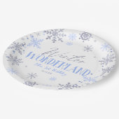 Winter Wonderland Blue Snowflake Birthday Party Pappteller (Schrägansicht)