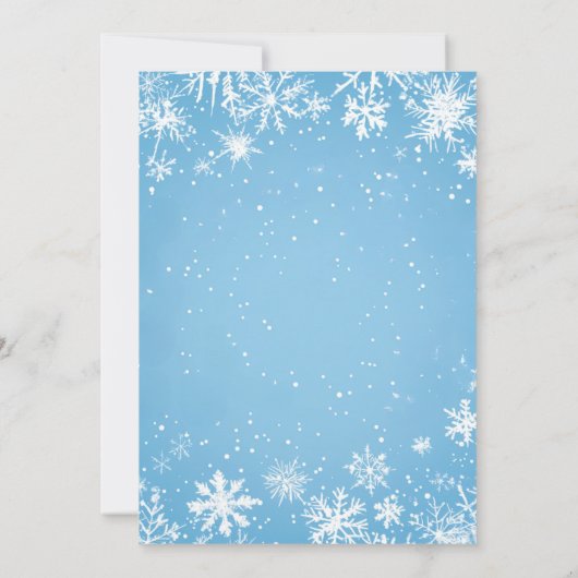 Winter Wonderland Blue Snowflake Geburtstag Einladung (Rückseite)