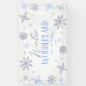 Winter Wonderland Blue Snowflake Geburtstagsparty Banner (Vertikal)