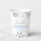 Winter Wonderland Blue Snowflake Geburtstagsparty Pappbecher (Rückseite)