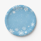 Winter Wonderland Blue Snowflake Pappteller (Vorderseite)
