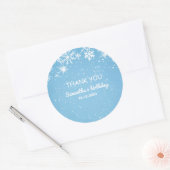 Winter Wonderland Blue Snowflake Thank You Runder Aufkleber (Umschlag)