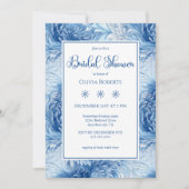 Winter Wonderland Blue Snowflakes Brautparty Einladung (Vorderseite)