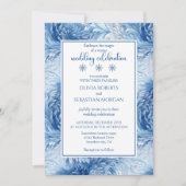 Winter Wonderland Blue Snowflakes Hochzeit Einladung (Vorderseite)