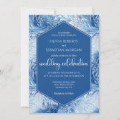 Winter Wonderland Blue Snowflakes Hochzeit Einladung (Vorderseite)