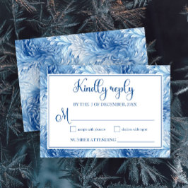 Winter Wonderland Blue Snowflakes Hochzeit RSVP Karte
