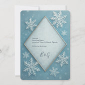 Winter Wonderland Blue Snowy Romant Save the Date Einladung (Rückseite)