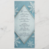 Winter Wonderland Blue Snowy Romantisches Hochzeit Programm (Vorderseite)
